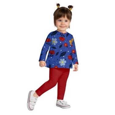 Imagem de Conjunto Infantil Menina Blusa Manga Longa e Legging Confortável Moder