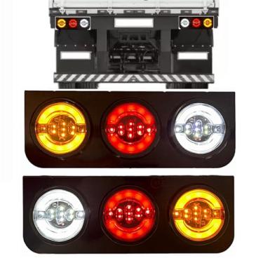 Imagem de Par Lanterna Traseira LEd Sete sequêncial Caminhão Utilitario Carreta Reboque KLXQTL-125 - KLX