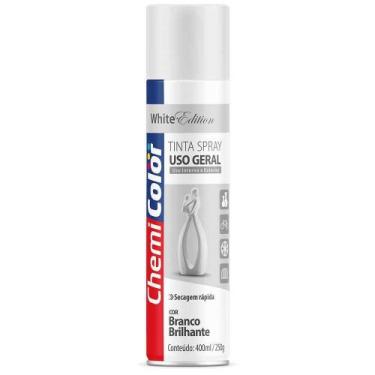 Imagem de Tinta Spray Brilhante Branco 400ml - Chemicollor - BASTON