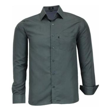 Imagem de Camisa Masculina Lbl Comfort Manga Longa Não Amassa 3027, Chumbo, 1