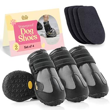 Imagem de Pitpet Sapatos Impermeáveis Para Cães - Sapatos Com Design Elegante Para Cães - Botas Para Cães Com Sola De Borracha Antiderrapante Protegem As Patas Do Pavimento Quente Ou Frio, Botinhas Para Cães
