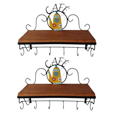 Imagem de Kit 02 prateleiras para cantinho do café - bule amarelo