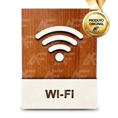 Imagem de Placa Decorativa De Wifi Indicativa 15x20cm Moderna Em Mdf - AferMix