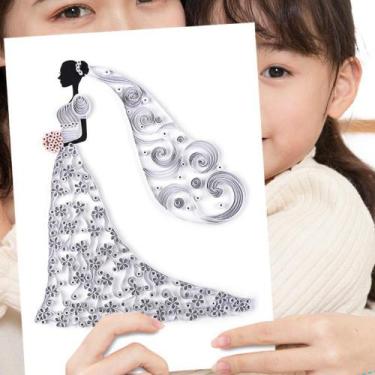 Imagem de Molde Noiva Para Quilling Artesanato Patchwork 10 Unidades - Levolpe