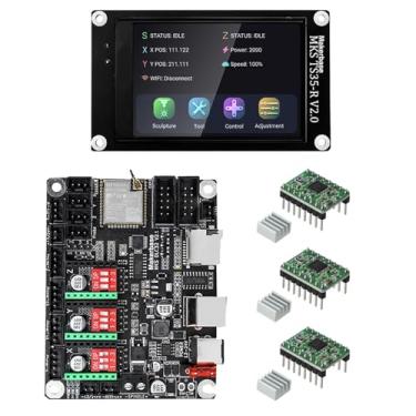 Imagem de YUTREES GRBL Shield Laser Control Card MKS DLC32 V2.1 TS35 LCD CNC Upgrade Controller para Mini Impressora Máquina de Marcação e Gravação (Package*7)