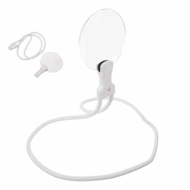 Imagem de Lupa de Aumento 5x Haste Flexivel Apoio Mesa Pescoço Idoso Baixa Visao Vista Cansada Trabalho Leitura Tarefa  Visualizaçao Ampla