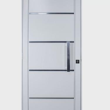 Imagem de Porta de Aço Social Slim 215x84cm com Puxador Pequeno Ideal Crv Esquadrias Branco