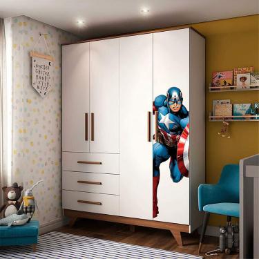 Imagem de Adesivo Para Guarda Roupa Capitão America