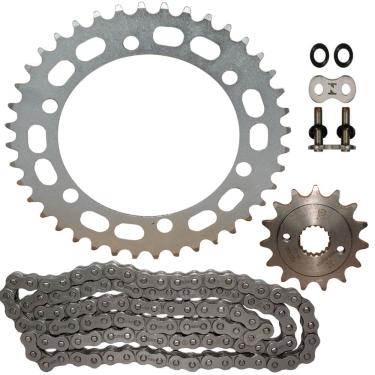 Imagem de Kit relação transmissão tração NX400 Falcon 1999 a 2015 com retentor