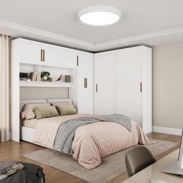 Imagem de Quarto Modulado Casal 7 Portas Belém Carioca Móveis - Branco