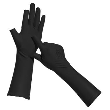 Imagem de menolana Luvas de proteção solar femininas luvas de protetor solar luvas de verão respiráveis ​​dedo completo para caminhadas de atividades ao ar livre de, Preto