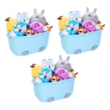 Imagem de Kit 3 Organizadores De Brinquedos, Livros E Lego 30 Litros