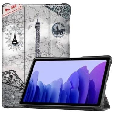 Imagem de Zrengp Capa para tablet Samsung Galaxy Tab A7 10.4 2020 T500 T505, capa de couro ultrafina e leve com suporte para Galaxy Tab A7 10,4 polegadas SM-T500 SM-T503 SM-T505C SM-T507 (TPU-Tower)