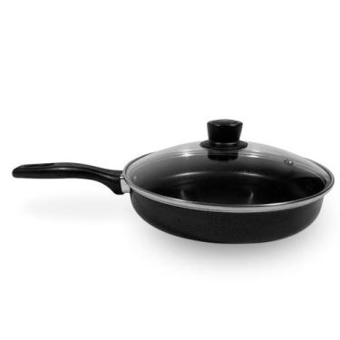 Imagem de Frigideira Reta Teflon Antiaderente 20cm com Tampa de Vidro - Alumínio