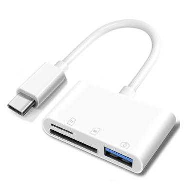 Imagem de Wahbite Leitor De Cartão De Memória Apple Usb-C Para Sd, Adaptador De Cartão De Memória Usb-C 3 Em 1 Para Câmera Com Porta Sd/Tf E Usb Para Iphone 15/16, Macbook Air/Pro, Ipad Air/Pro, Imac, Galaxy