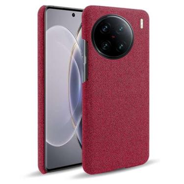 Imagem de Capa para VIVO X90 PRO+,Capa desenhada em lona,Case Protetora Ultrafina com Empunhadura Macia,Design em Tecido Antichoque e Antiarranhões-Red