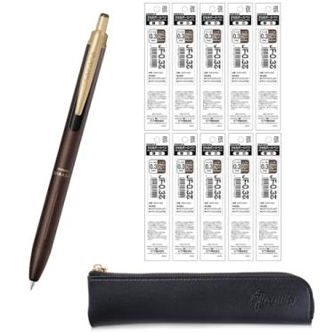 Imagem de ZEBRA SARASA GRAND Caneta esferográfica de gel 0,3 mm marrom cinza + 10 recargas, capa fina preta original QULLITY