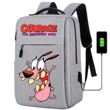 Imagem de Mochila Unissex Cão Courage Dog Covarde Espaço para Notebook com Cabo 