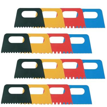 Imagem de Kit de raspadores de tinta plástica de 16 peças – ferramentas de borda texturizada para gesso, tela e paredes | Materiais de arte que não arranham, ferramentas de raspagem de vários tamanhos para