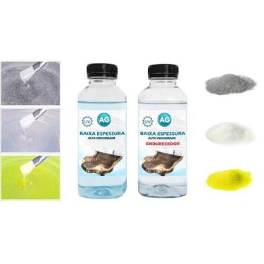 Imagem de Resina Baixa Espessura 1KG + 3 Glitters - Resinas ag