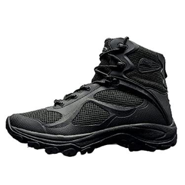 Imagem de Botas militares e táticas masculinas, Botas masculinas de caminhada à prova d'água, Sapato táticas Trekking Commando, Sapato militares respiráveis de trabalho(Black,43 EU)