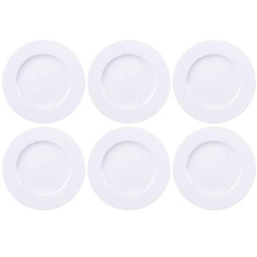 Imagem de Jogo 6 Pratos Branco Tramontina de Porcelana 28cm Raso Mesa