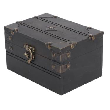 Imagem de R Caixa de Jóias de Madeira Vintage para Mulheres e Meninas, baú Armazenamento Ideal para Nkets e tesouros.