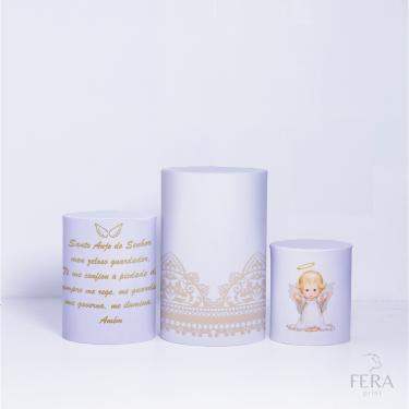 Imagem de Trio de Capa Cilindro para Festa de Batizado Veste Fácil C/elástico