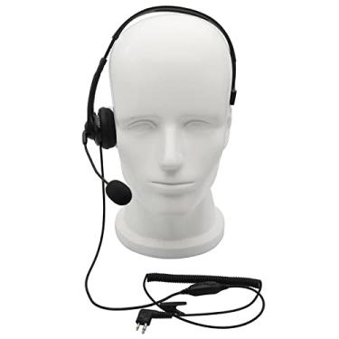 Imagem de Fone de ouvido com cabeça de sobrecarga GoodQbuy com microfone Boom e VOX para Motorola Radios Walkie Talkie RMM2050 GP300 CP200 PR400 CLS1110 2 pinos