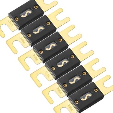 Imagem de smseace 6Peças 250A Banhado A Ouro Anl Fusível Proteger O Controlador Usado Para Inversores E Áudio Do Carro E Outras Aplicações De Alta Corrente Anl-250A 250A "Fusível