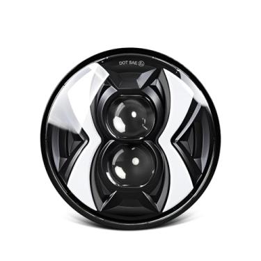 Imagem de CO LIGHT Faróis de LED para motocicleta de 14,6 cm, farol alto/baixo de 45 W, branco e amarelo DRL Angel Eyes 14,6 cm, com projetor Plug & Play aprovado DOT SAE (M002V-1PC)