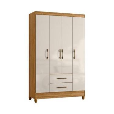 Imagem de Guarda-Roupa Solteiro Infantil 4 Portas 2 Gavetas Paraty Moval, Freijó