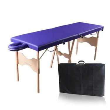 Imagem de Maca Portátil Madeira 200kg + Capa De Proteção - SANTA Fé MACAS, Roxo