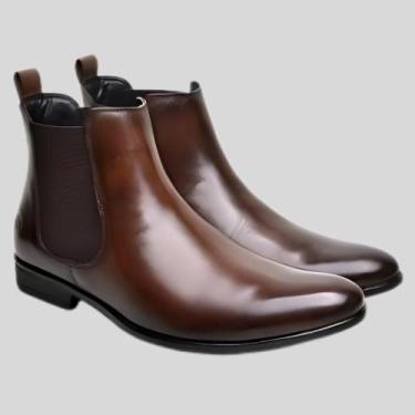 Imagem de Bota Chelsea Masculina em Couro Elegante Clássica Atemporal - Manutt, 
