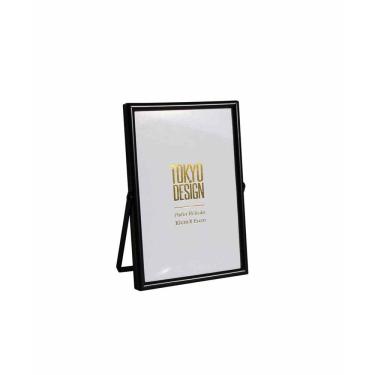 Imagem de Porta Retrato em Metal e Vidro para Foto 10x15 Moldura Preto