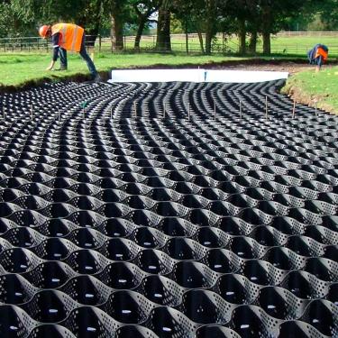 Imagem de Grades de malha geografia escalável, grades de cascalho de entrada do sistema de estabilizador de kit de base de cascalho de cascalho, para estacionamentos de calçada, 2x9m/6.6x29.5ft