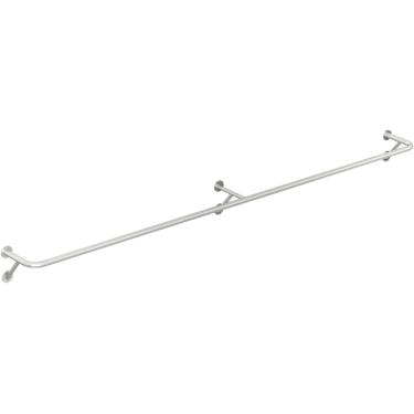 Imagem de Rack de roupas montadas na parede, roupas de parede de aço inoxidável Rail Rail Roupas destacáveis ​​Roda de vestuário pesada para armazenamento de armário Roupa Display Rous para armário, u