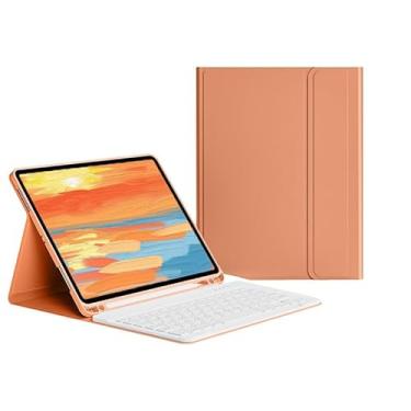 Imagem de Adequado para Tab S7 Plus teclado magnético Bluetooth de 12,4 polegadas com tampa do teclado (cor laranja, Estilo regular)