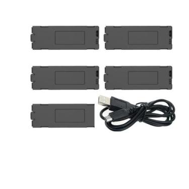Imagem de Kit 5 Baterias + Cabo p/ Drones M5, M4, K10, K11, K12, K13, E88, E99, 