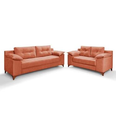 Imagem de Conjunto Sofá Living Ibiza 2 e 3 L Luxo Aveludado Sala Casa Imperial, 