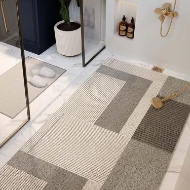 Imagem de Tapete de chuveiro de bucha para chuveiro interno, banheiro áreas de chuveiro molhado anti -molde PVC PVC Grande bandeja de banho de banho, tapete oco do banheiro, secagem rápida, b, 50x80cm