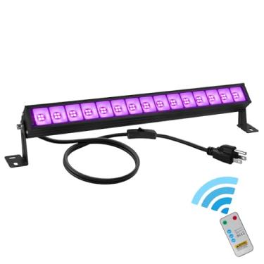 Imagem de uwiner Barra De Luz Led Preta 48 W Com Controle Remoto E Interruptor, Plugue Para Barras Negra, Cabo 1,6 M, Festa Luzes, Halloween, Quarto, Pôster Fluorescente, 2 Pacotes