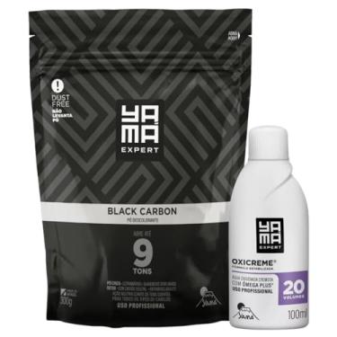 Imagem de Kit Pó Descolorante Black Carbon + Oxigenada 20 Volumes 100ml Profissional 9 Tons Yama 300g