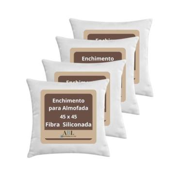 Imagem de Enchimento Para Almofada 4 Unidades Fibra Siliconada 45x45 - ABL Almof