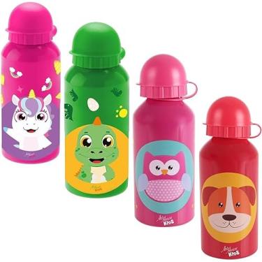 Imagem de Garrafa Garrafinha Inox Infantil Meus Melhores Amigos Squeeze com Tampa 400 ml Garrafa Térmica Linha Premium M5 Armarinhos (Macaco)