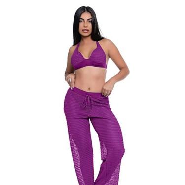 Imagem de Saída De Praia Calça Crochê Tela Vazado Estilo Verão Leve - Hype Modas