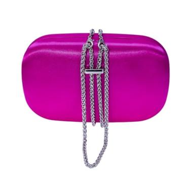Imagem de HUANG ZHUANG Elegante bolsa de veludo cetim noite bolsa feminina bolsa de festa bolsa de noiva para casamento baile formal, Roxo, vermelho