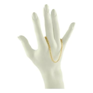 Imagem de Pulseira Feminina Ouro 18k 750 Grumet Maciça 18 Cm Grossa - JOIE JOIAS