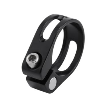 Imagem de Colaxi Grampo de canote de selim de bicicleta Fácil de instalar Acessórios leves Liga de alumínio para bicicletas dobráveis ​​Track DH Clipe de tubo de selim, 28.6 Mm Preto