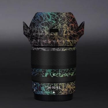 Imagem de Camerea Lens Skin Anti-Scratch Adesivo para Nikon Z 24-70 mm F4S Revestimento Película Protetora Vinil Protetor Corporal Decalques Capa 24-70 4 (Splash Rainbow Black)